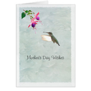 Hummingbird and Fuschia Mother's Day Card