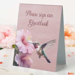Hummingbird and Hibiscus Wedding Pink