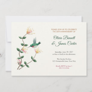 Hummingbird and Honeysuckle Anniversary Invite