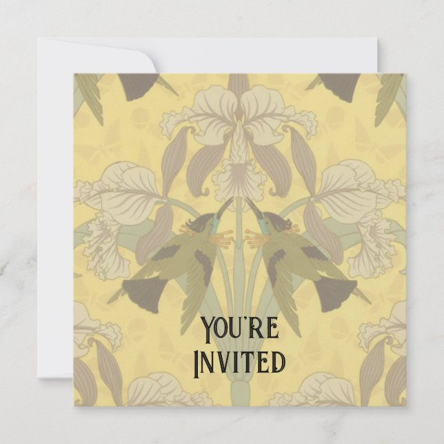 Hummingbird and Iris Invitation (Front)