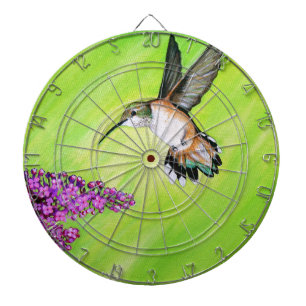 Hummingbird and Lilac Painting Dartboard