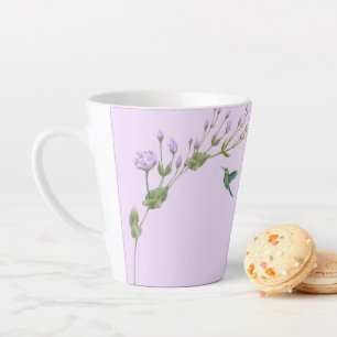 Hummingbird and Lisianthus Latte Mug