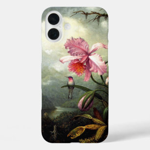 Hummingbird and Orchid, botanical artwork iPhone 16 Plus Case