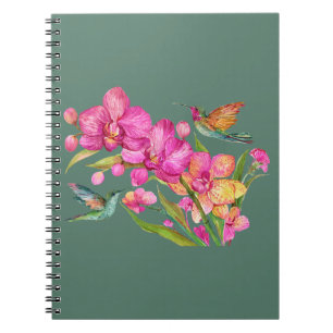 Hummingbird and Orchids Notebook