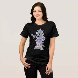 Hummingbird and Pansies Tri-Blend Shirt