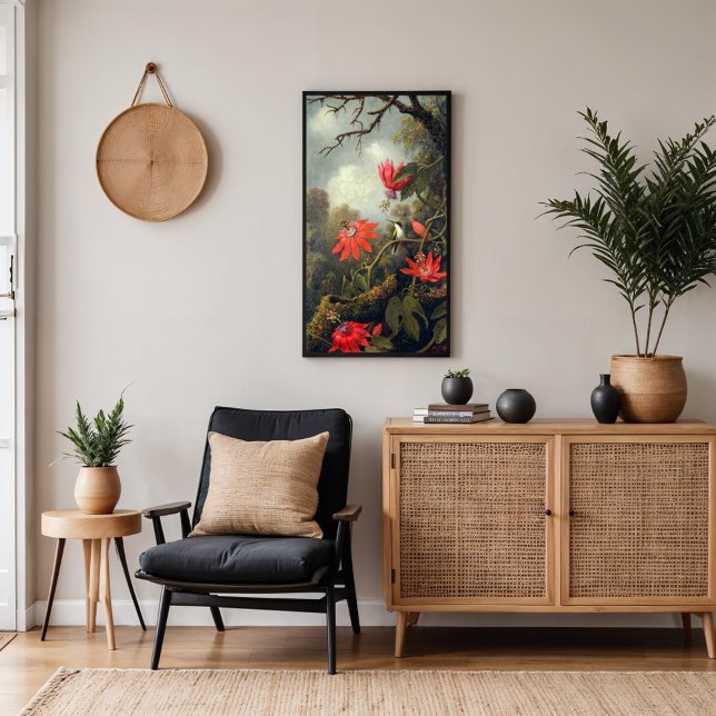 Hummingbird and Passionflowers by M.J. Heade Poster (Creator Uploaded)