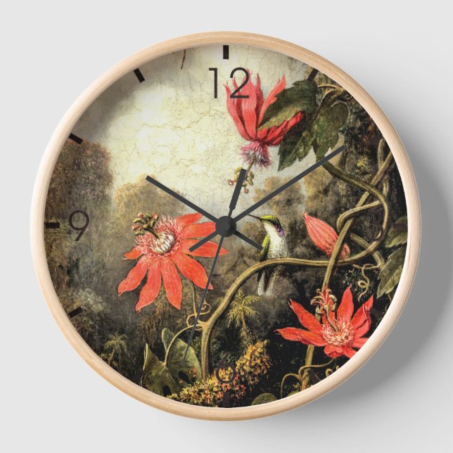 Hummingbird and Passionflowers          Clock (Front)