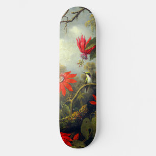 Hummingbird and Passionflowers painting Skateboard