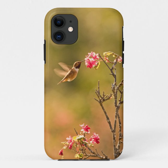 Hummingbird and Pink Flowers Case-Mate iPhone Case (Back)