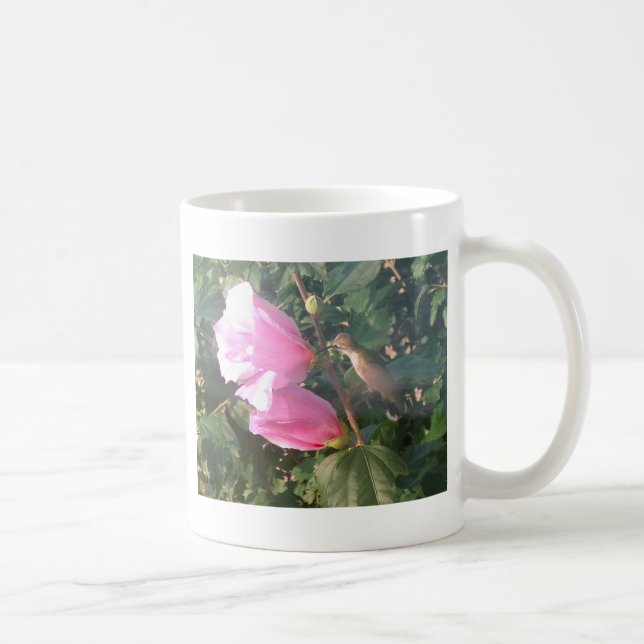 Hummingbird and Rose of Sharon Coffee Mug (Right)