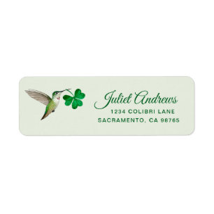 Hummingbird and Shamrock Return Address Label
