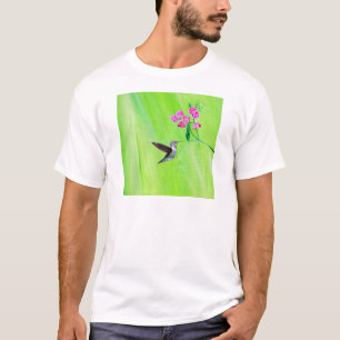 Hummingbird and Sweet Peas Painting T-Shirt