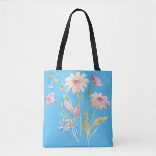Hummingbird and Wildflowers Tote Bag