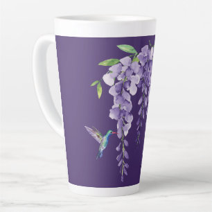 Hummingbird and Wisteria Latte Mug