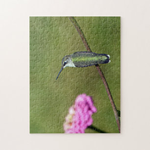 Hummingbird and Zinnia Jigsaw Puzzle