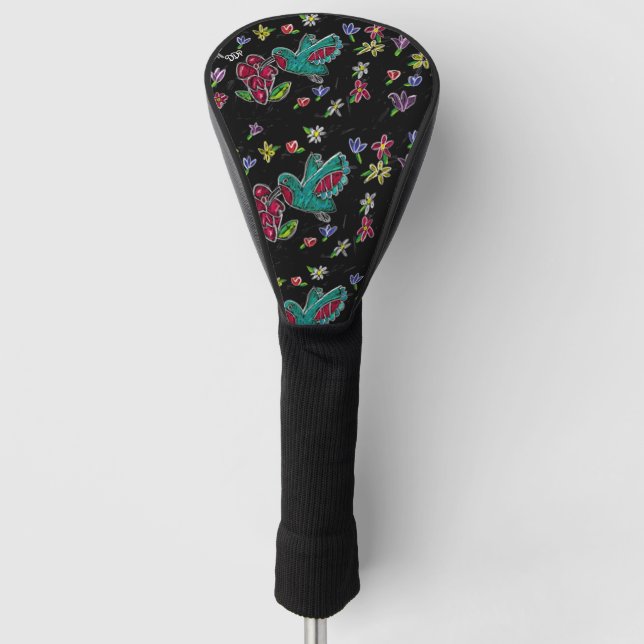 hummingbird art golf head cover (Front)
