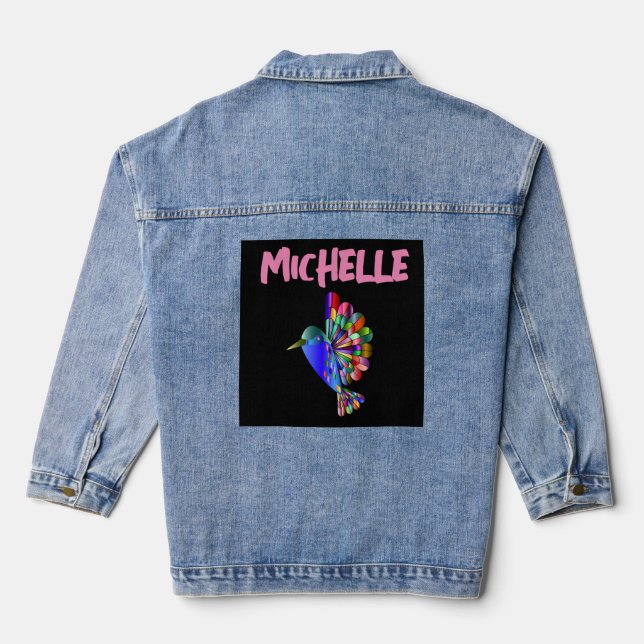 HUMMINGBIRD ART jean Denim Jacket (Back)