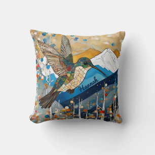 Hummingbird Art Nouveau  Cushion