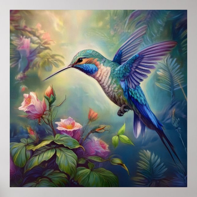 Hummingbird Art Poster (Front)