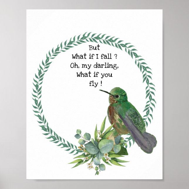 Hummingbird art print Poster (Front)