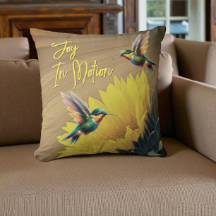 Hummingbird Art & Sunflower Photography Mix Cushion