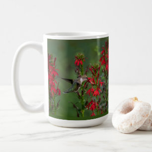 Hummingbird At Cardinal Flower Coffee Mug