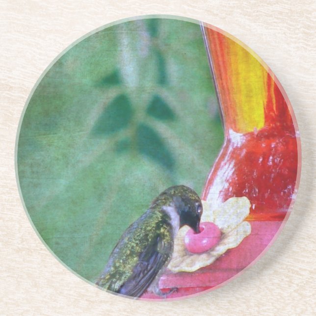 Hummingbird at Feeder Coaster (Front)