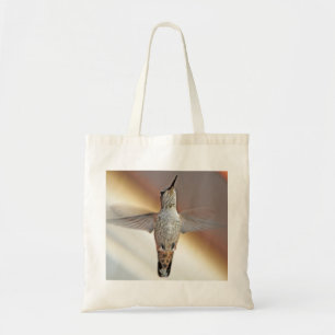 Hummingbird at Flax Flower Tote Bag