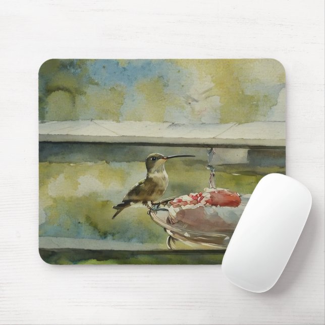 Hummingbird at the Window Mousepad (With Mouse)