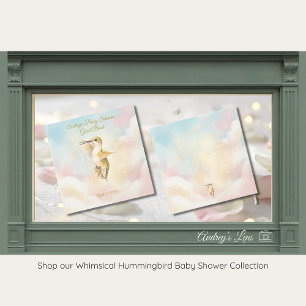 Hummingbird Baby Shower Guest Book Nature Art
