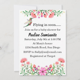 Hummingbird Baby Shower Invitation