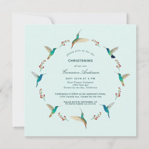 Hummingbird Baptism Invitation
