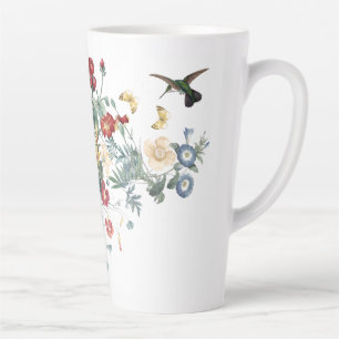 Hummingbird Bird Butterfly Garden Flower Latte Mug