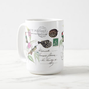 Hummingbird Bird Flower French Ephemera Fish Mug