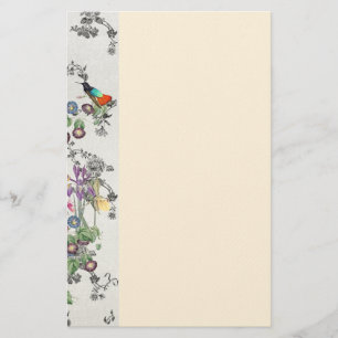 Hummingbird Bird Flowers Stationery