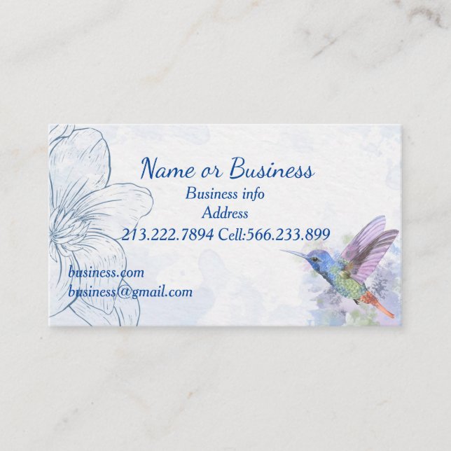 Hummingbird, Bird, Nature, Wildlife, Business Card (Front)