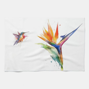 Hummingbird & Bird of Paradise Tea Towel