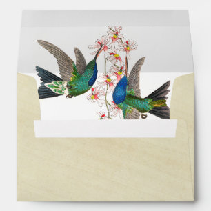 Hummingbird Bird Orchid Floral Rice Paper Envelope