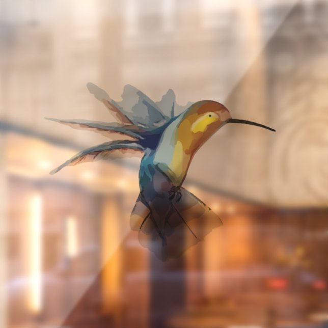 HUMMINGBIRD BIRD STAINED GLASS WINDOW CLING (Sheet 2)