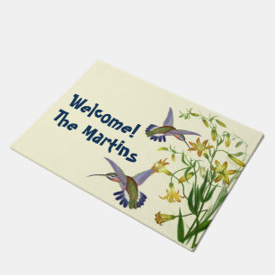 Hummingbird Bird Wildlife Flower Floral Garden Doormat