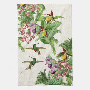 Hummingbird Birds Flowers Animals Kitchen Towel