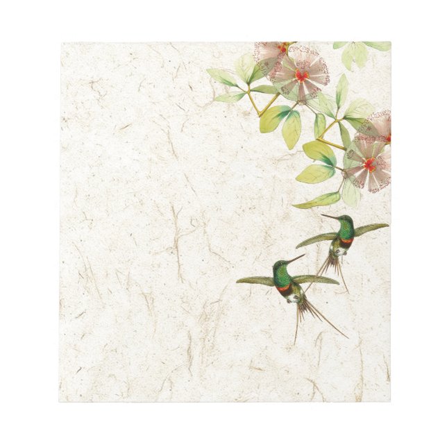Hummingbird Birds Flowers Animals Notepad (Front)