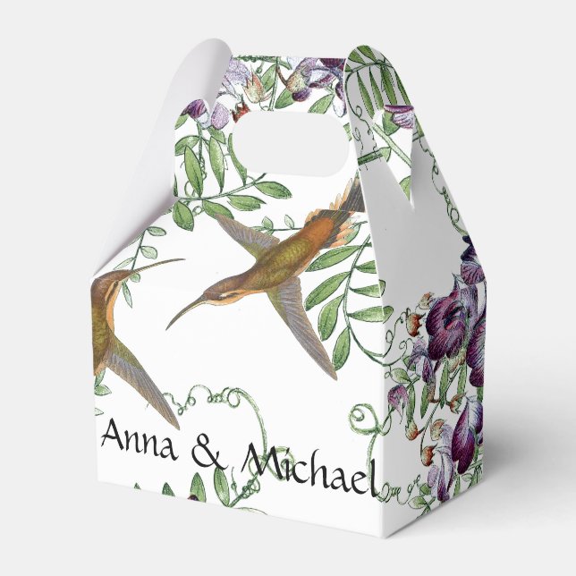 Hummingbird Birds Flowers Floral Vine Favour Box (Front Side)