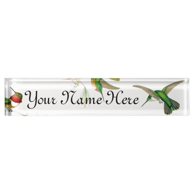 Hummingbird Birds Flowers Wildlife Animals Floral Nameplate (Front)