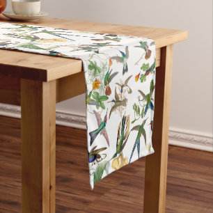 Hummingbird Birds Flowers Wildlife Table Runner
