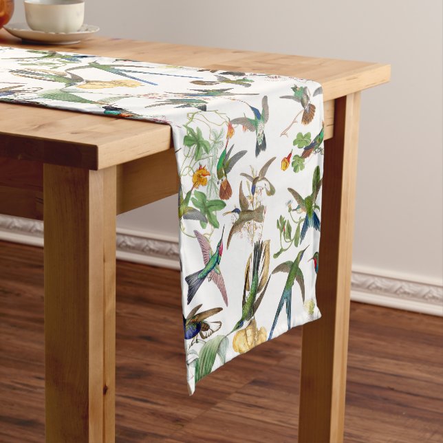 Hummingbird Birds Flowers Wildlife Table Runner (In Situ)