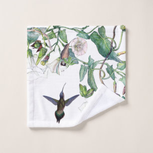 Hummingbird Birds Morning Glory Flowers Towels