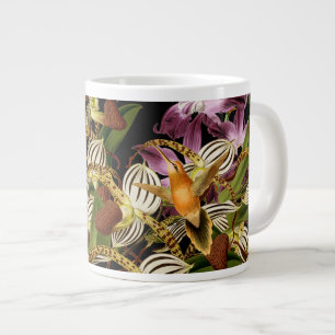 Hummingbird Birds Orchid Flowers Jumbo Mug