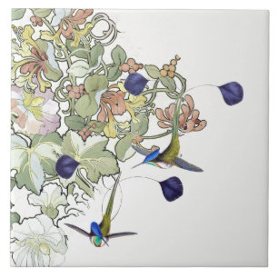 Hummingbird Birds Wildlife Animals Flowers Tile