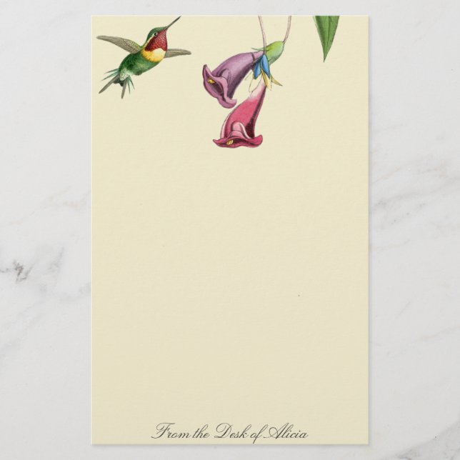Hummingbird Birds Wildlife Animals Stationery (Front)
